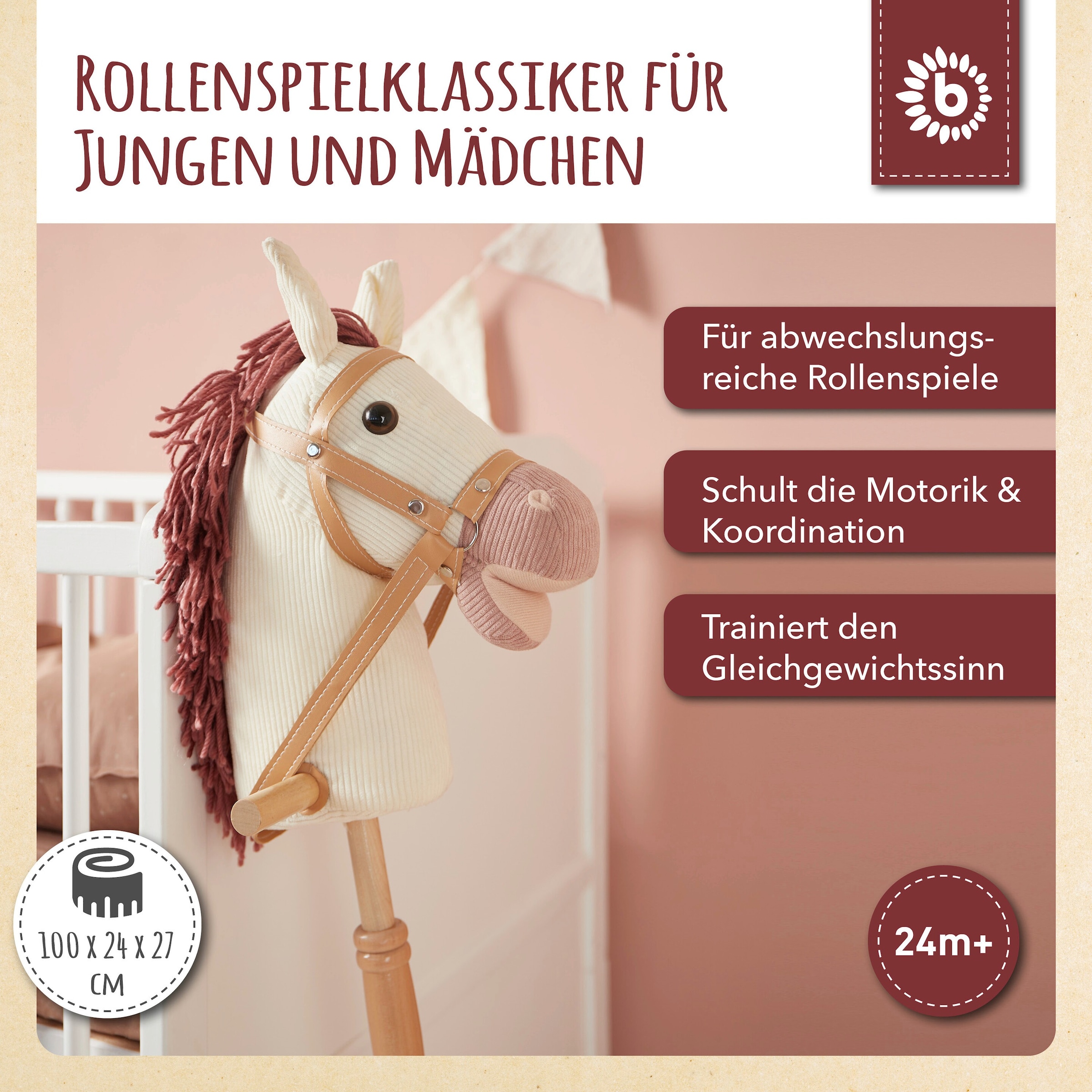 Bieco Steckenpferd Holz Ginger
