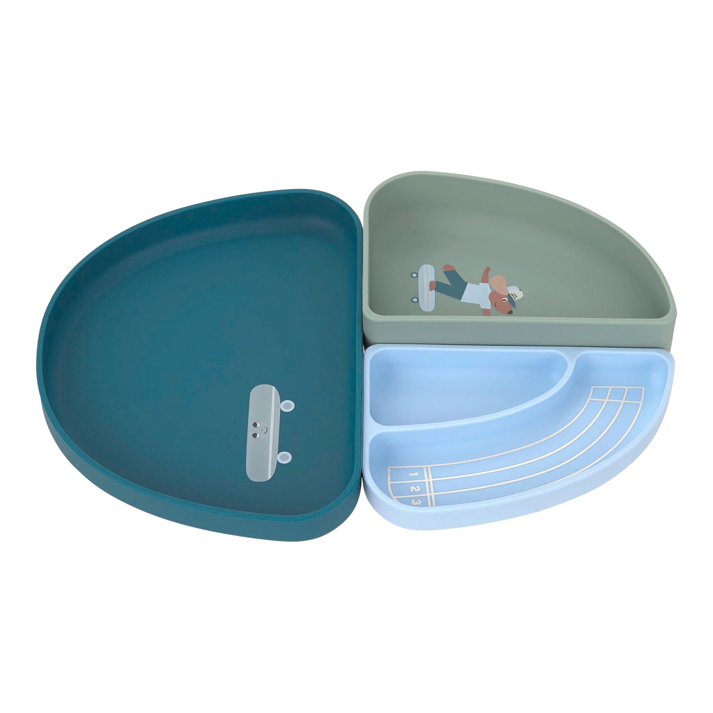 LÄSSIG Kindergeschirr-Set "Tiny Team Dog, Silikon"