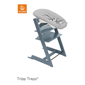 Ensemble complet chaise haute évolutive avec kit nouveau-né Light Grey