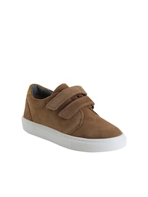 Jungen Leder-Halbschuhe mit 2 Klettriemchen