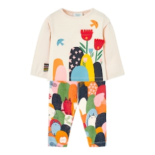 2-tlg. Set Shirt langarm und Leggings Blumen