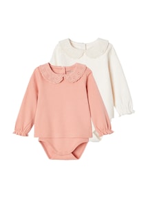 2er-Pack Baby Shirtbodys mit langen Ärmeln, Bio-Baumwolle