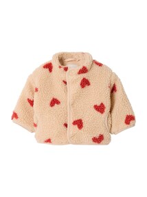 Baby Teddyfleece-Jacke mit Herzmuster