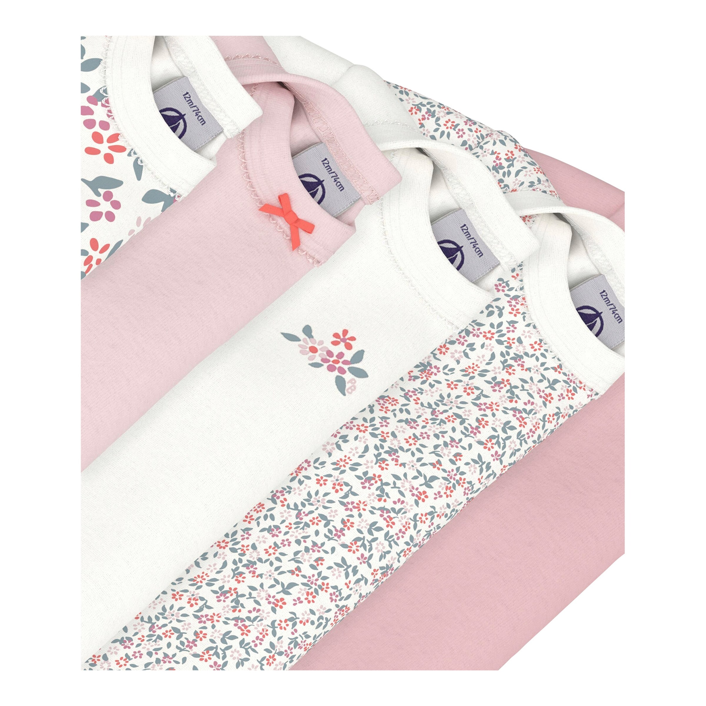 5er-Pack Bodys langarm Blumen
