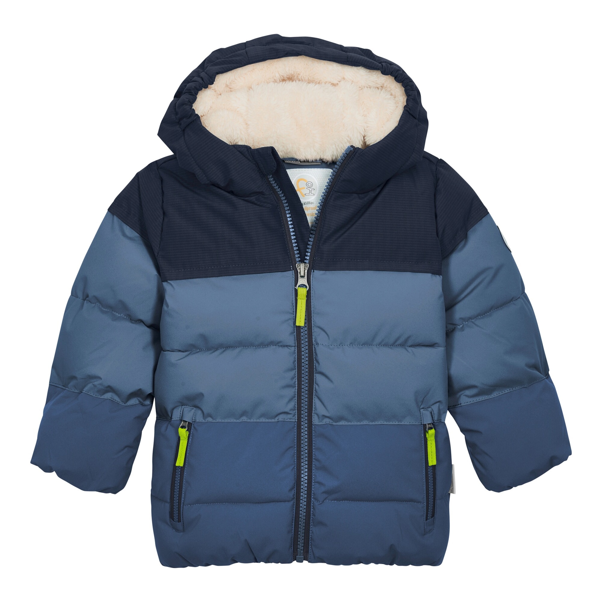 Killtec Steppjacke mit Kapuze und Plüschfutter Colorblock