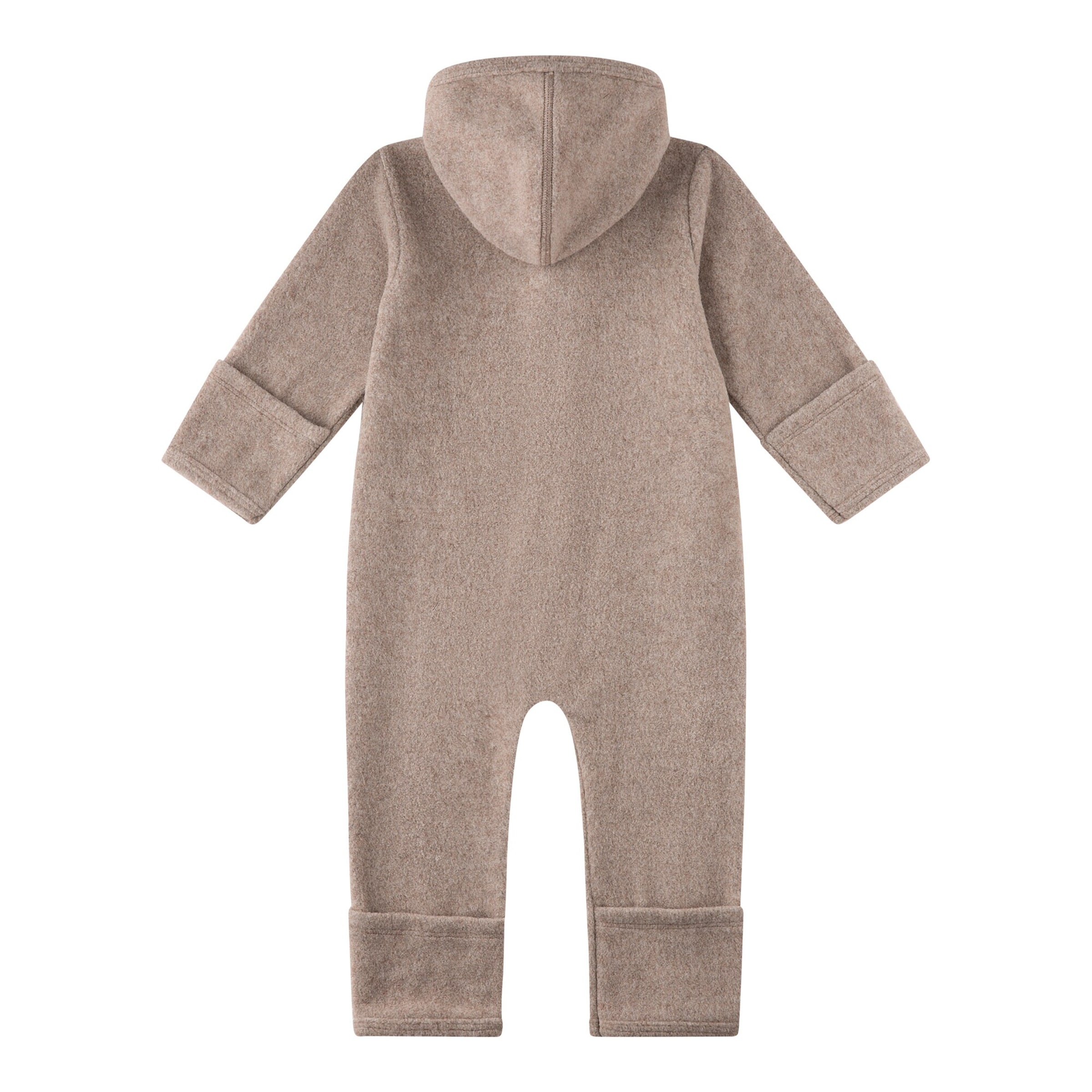 Sanetta Wollfleece-Overall mit Kapuze und Klappbündchen