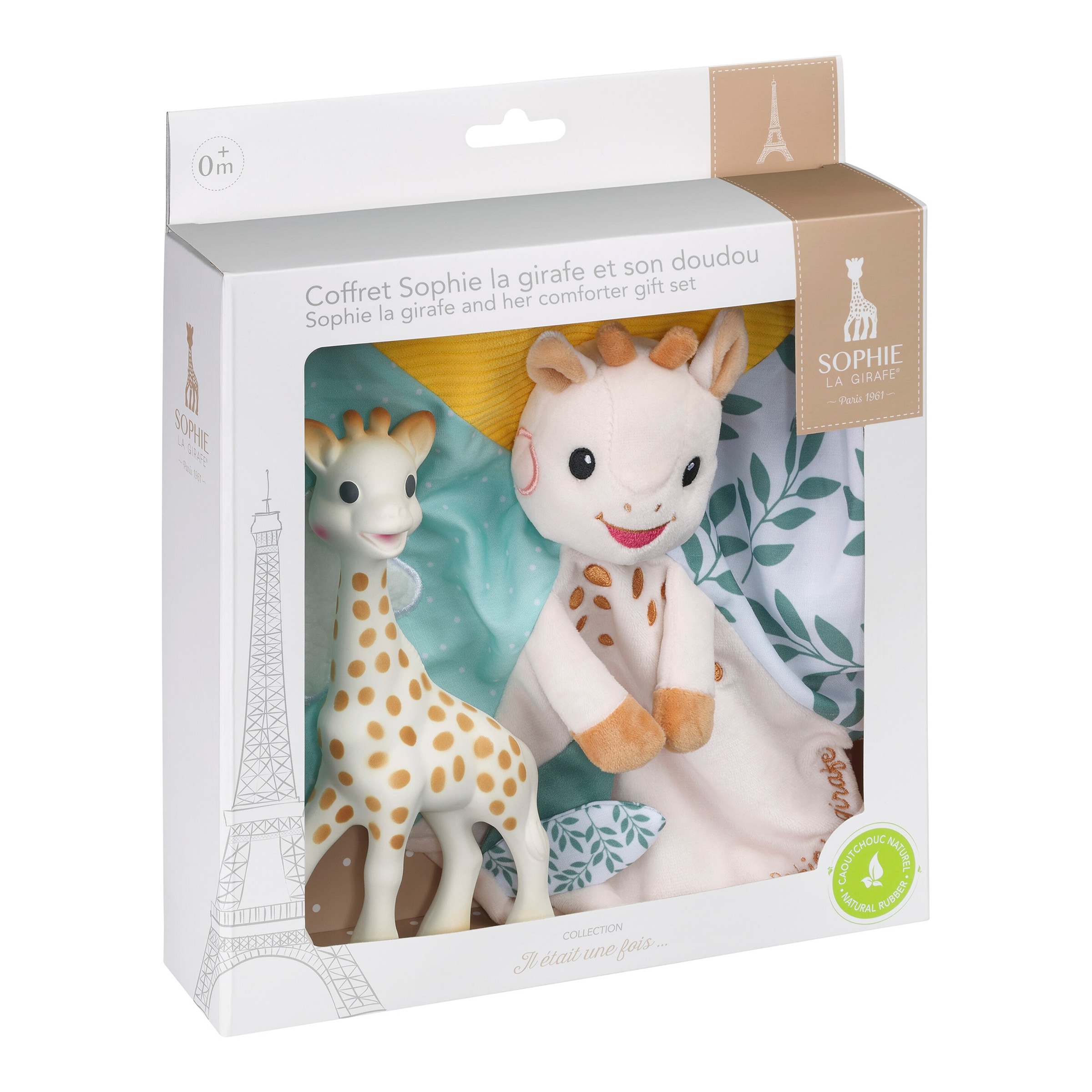Sophie La Girafe 5 Sinne Set Sophie la girafe + Schmusetuch Giraffe Sophie mit Schnullerband