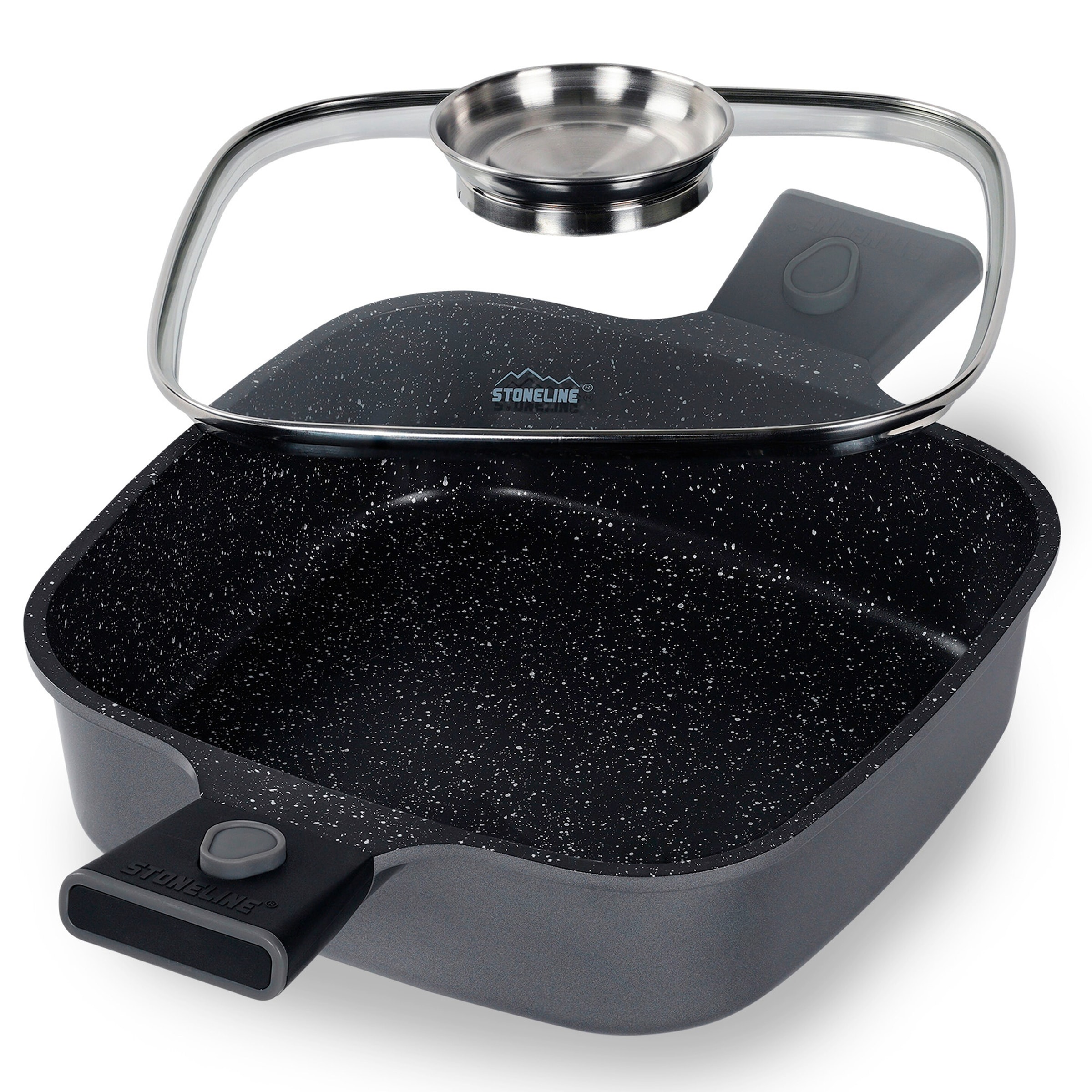 STONELINE® STONELINE SMART Servierpfanne Eckig 24 cm | mit Deckel