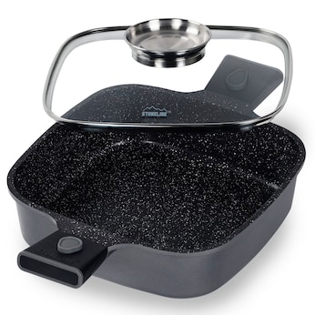 STONELINE SMART Servierpfanne Eckig 24 cm | mit Deckel