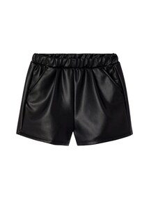 Shorts in Lederoptik Mädchen, Dehnbund