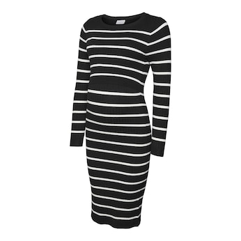 Robe de grossesse et d’allaitement rayures côtes June