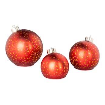 LED-Weihnachtskugel-Set „Sternentraum“, 3-teilig