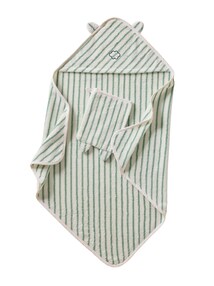Set aus Badecape & Waschhandschuh mit Jacquardstreifen Baby