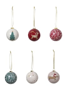 Set aus 6 Weihnachtskugeln 3D