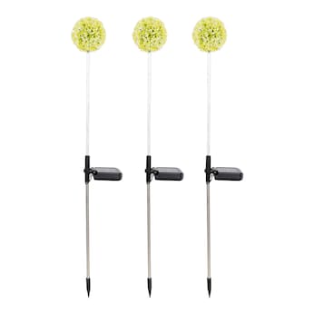 Déco à LED solaire à planter «Sphère florale», 2 pièces + 1 gratuite