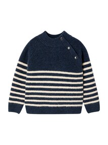 Pullover mit Zackenrand und Knopfleiste an der Schulter Mädchen