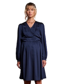Fließendes Wickelkleid für Schwangerschaft und Stillzeit