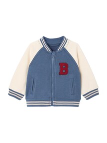 Baby Sweatjacke im College-Style mit Aufnäher, Recycling-Polyester