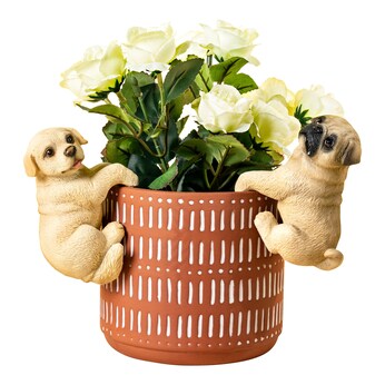 ﻿Blumentopf-Deko „Hundefreunde“, 2-teilig
