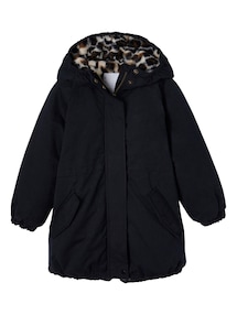 Mädchen Winterjacke mit Kapuze, Wattierung Recycling-Polyester