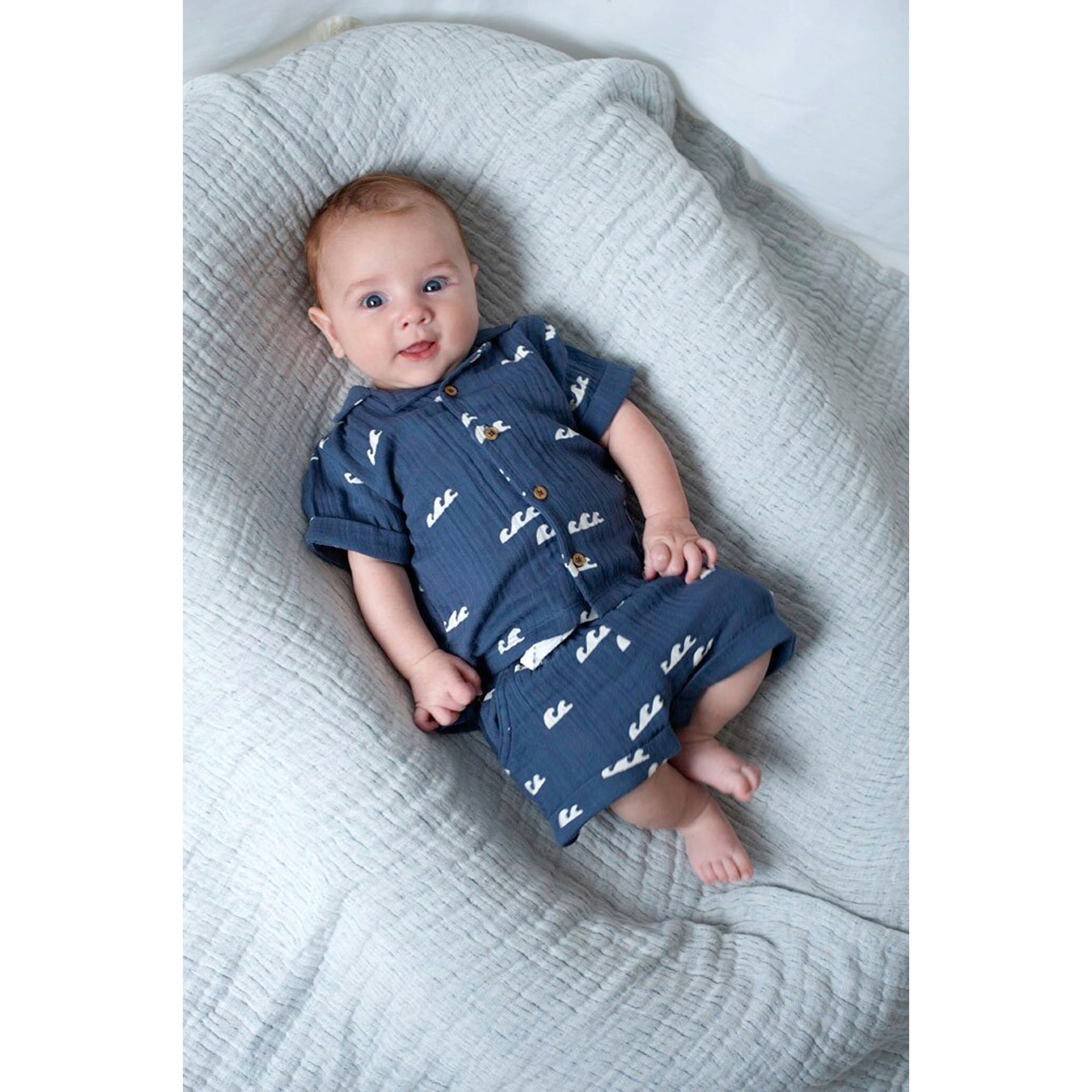 Musselin-Shorts Wellen