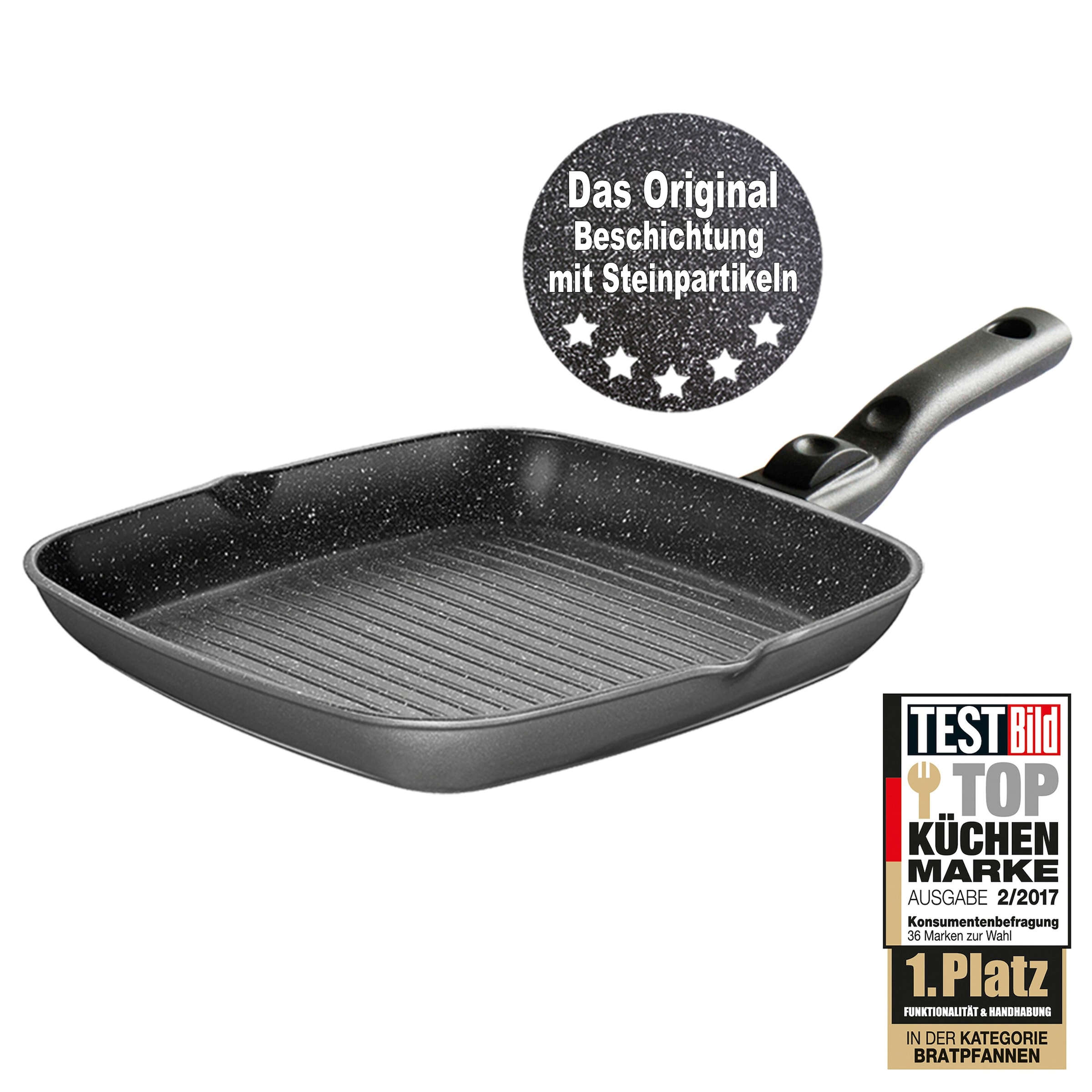 STONELINE® STONELINE Flex STONELINE® FLEX Grillpfanne 28 x cm, mit abnehmbarem Griff, 2 Ausgüssen, Made in Germany