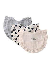 3er-Pack Baby Lätzchen mit Rüschen, Boho-Stil
