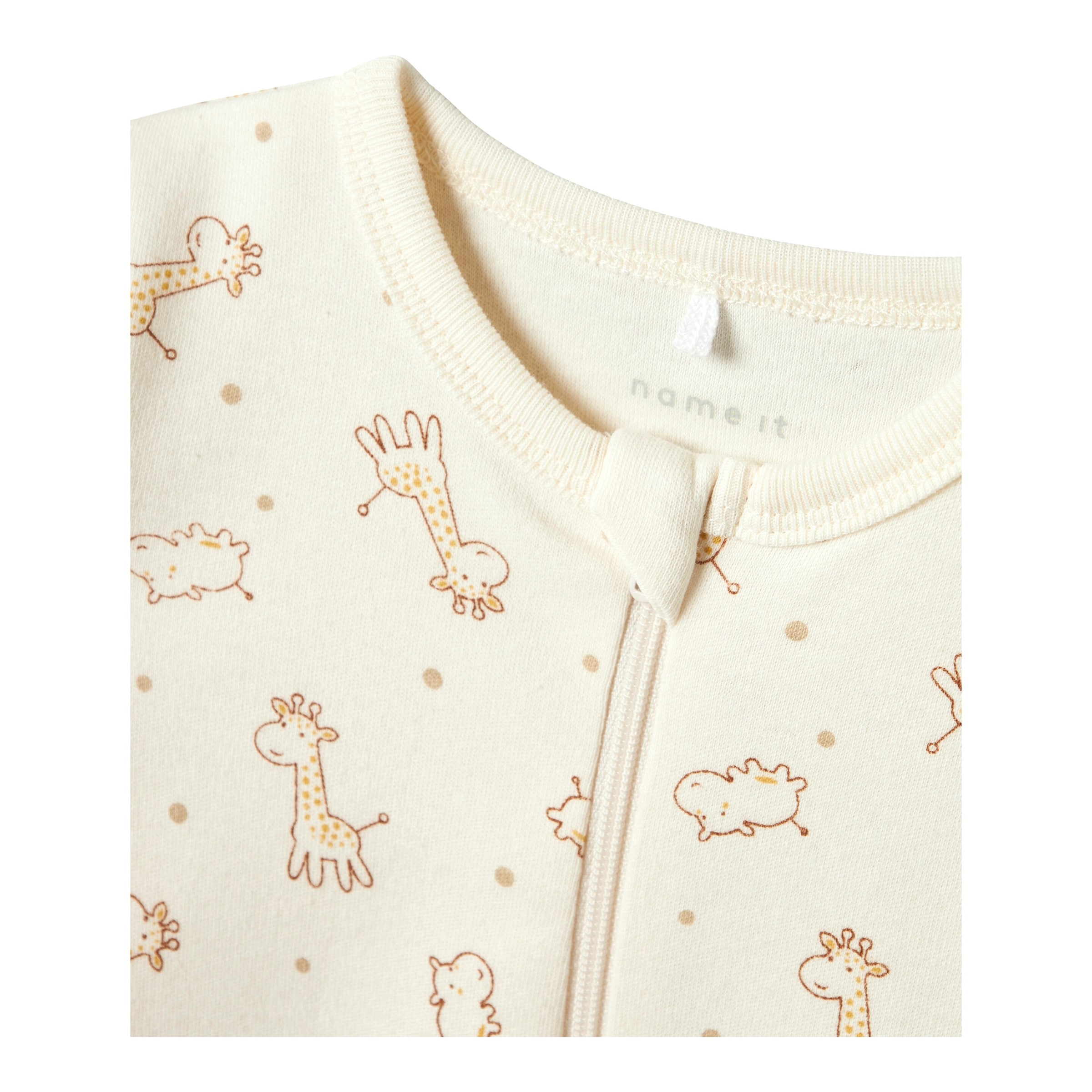 2er-Pack Schlafoveralls mit Klappfuß Giraffen