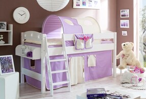 Hochbett "Kenny R" Kiefer Weiß Classic