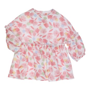Kleid langarm Blumen Rüschen 