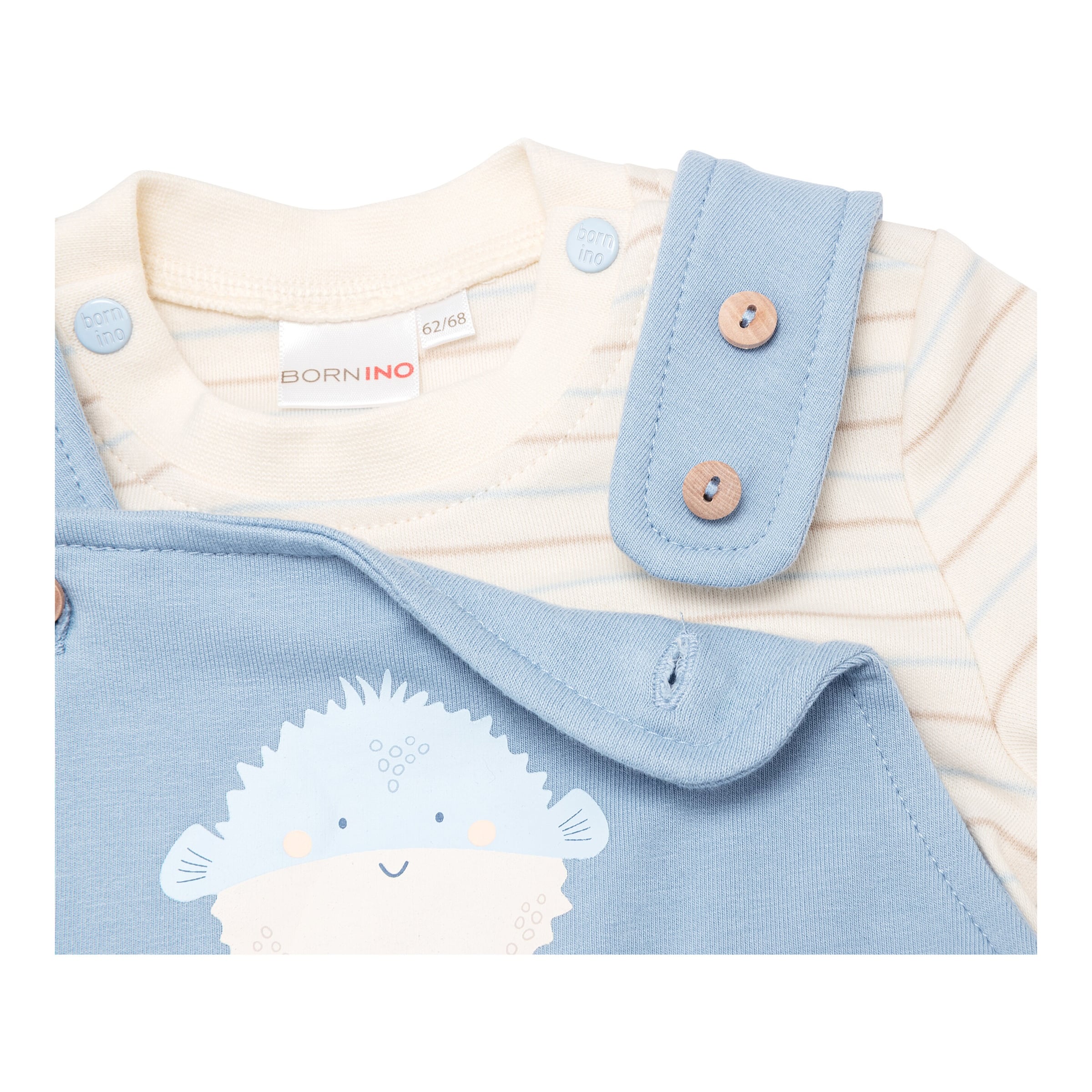 2-tlg. Set Latzhose mit Shirt Kugelfisch