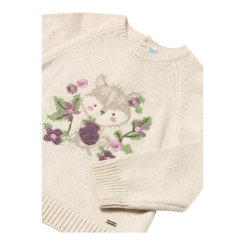 Strickpullover Eichhörnchen Blumen