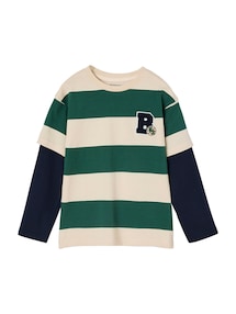 Jungen Streifenshirt im Lagenlook mit Recycling-Baumwolle