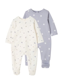 2er-Pack Baby Schlafanzüge mit Weltall- und Sternen-Motiven