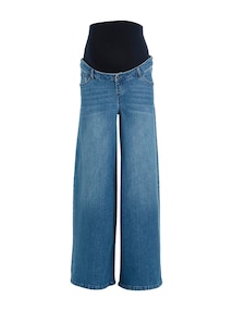 Weite Umstandsjeans mit Stretch-Einsatz, Bundweite verstellbar
