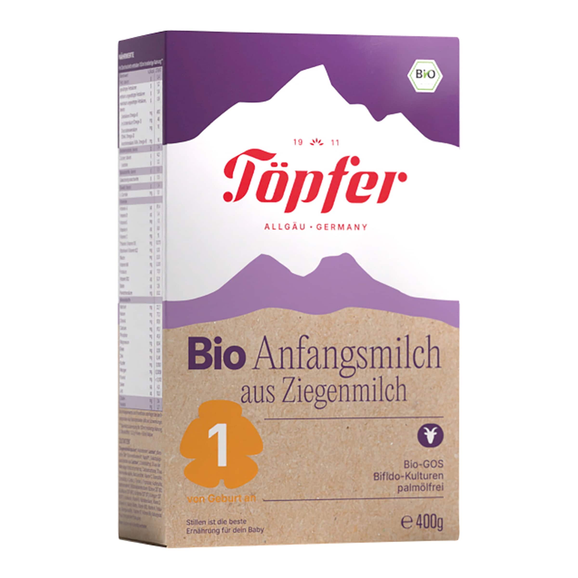 Töpfer 4er Pack Bio Anfangsmilch Ziege 1