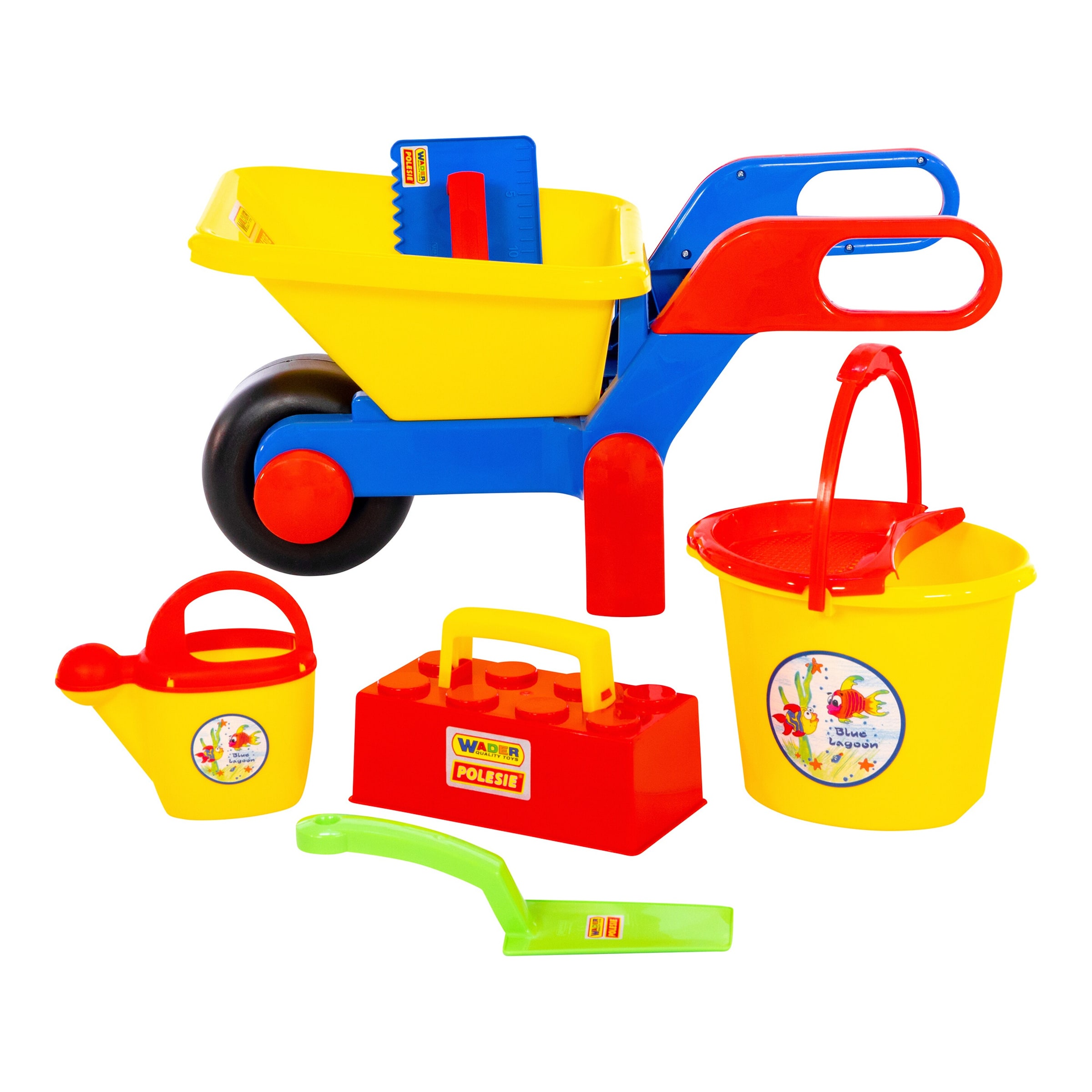 Wader Schubkarre mit Baustellen-Eimergarnitur 7-tlg.