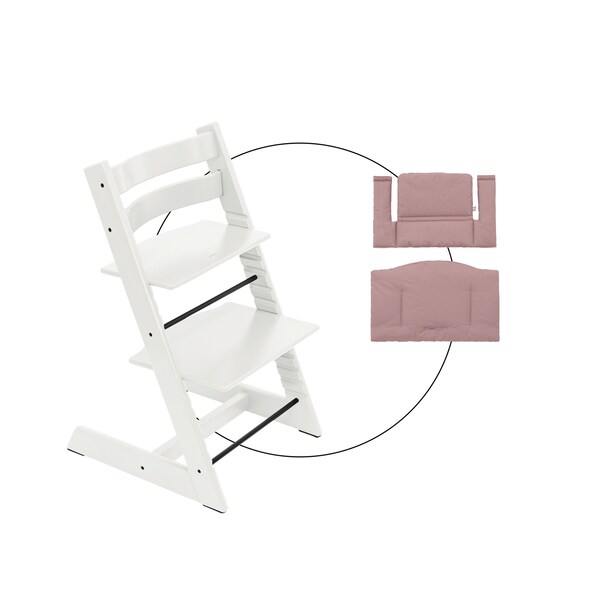 White / Heather Mauve