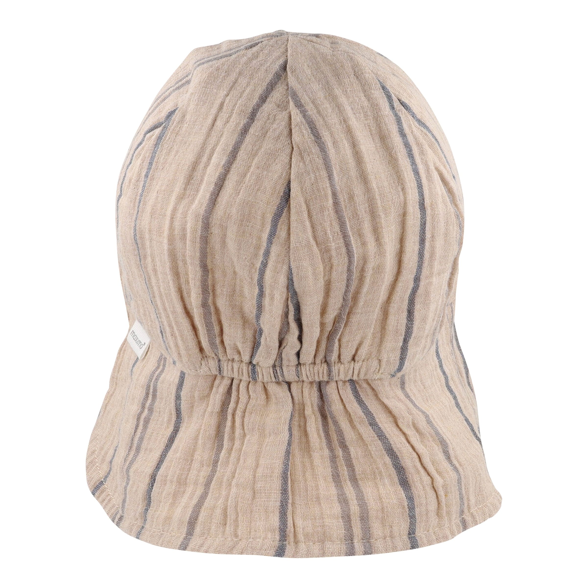 Musselin-Schirmmütze mit Nackenschutz Ringel