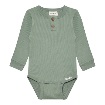 Body col Henley manches longues côtes