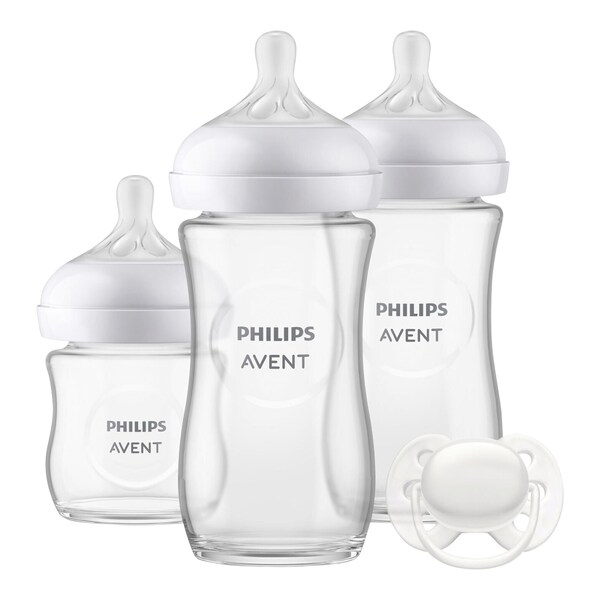 Philips Avent - Lot de biberons 4 pièces, Natural Response, verre, dès la  naissance