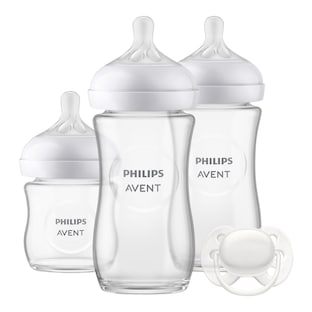 4-tlg Babyflaschen-Set, Natural Response, Glas, ab Geburt