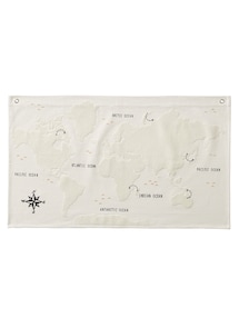 Kinderzimmer Wandbehang WELTKARTE