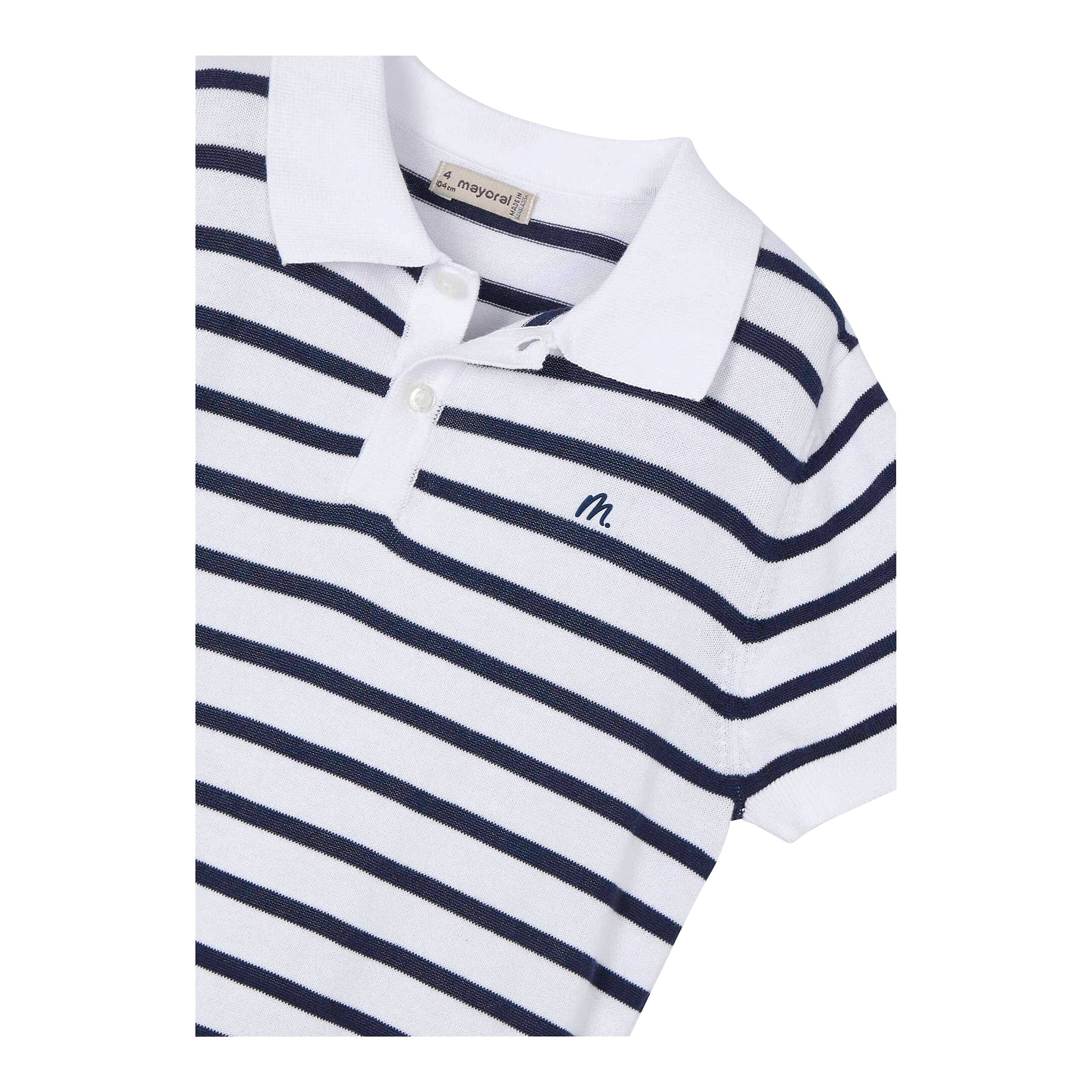 Polo-T-Shirt Ringel Feinstrick