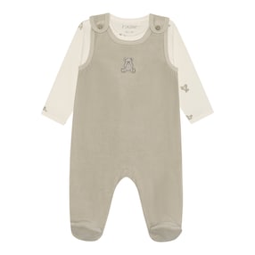 Ensemble grenouillère velours ras nounours