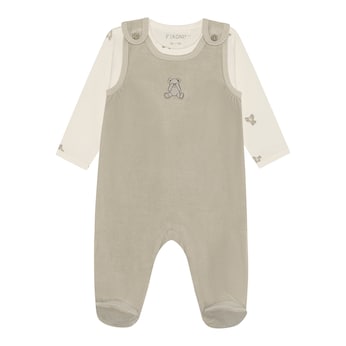 Ensemble grenouillère velours ras nounours