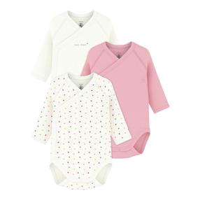 3er-Pack Wickelbodys langarm Herzen