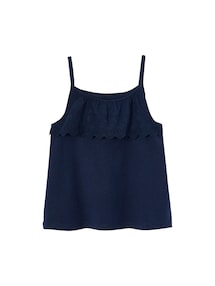 Mädchen Top mit Volants aus Lochspitze