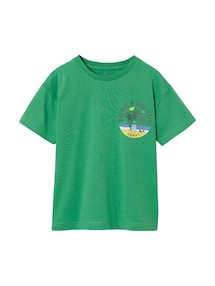 Jungen T-Shirt mit Print an der Brust und Recycling-Baumwolle