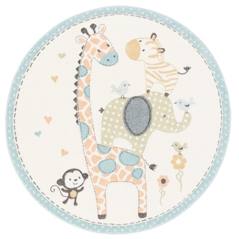 Kinder Teppich Maui Kids Safari Tiere Bunt Rund